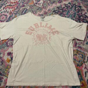 Women's White and Pink T-shirt